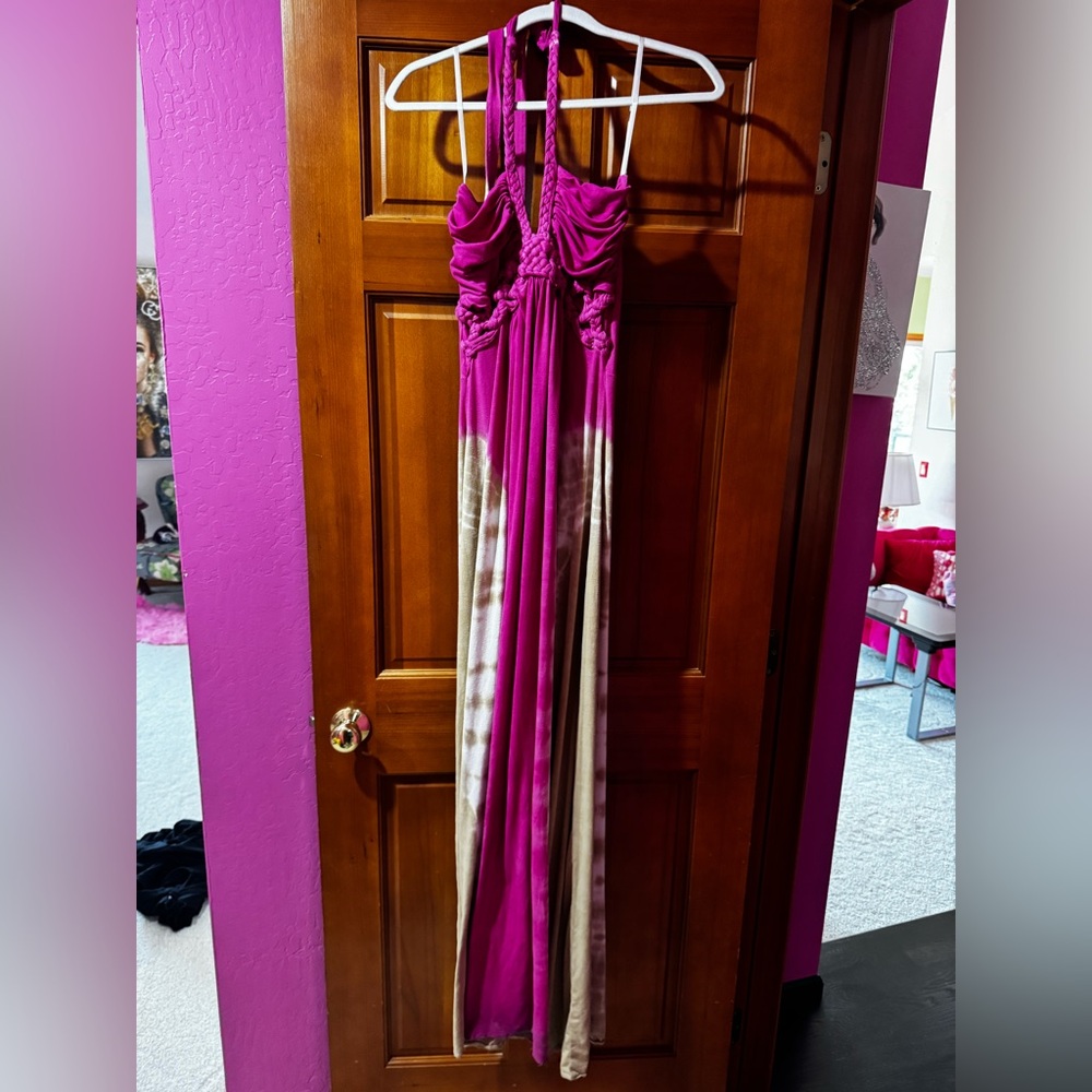 Sky Fuchsia Sleeveless Maxi Dress